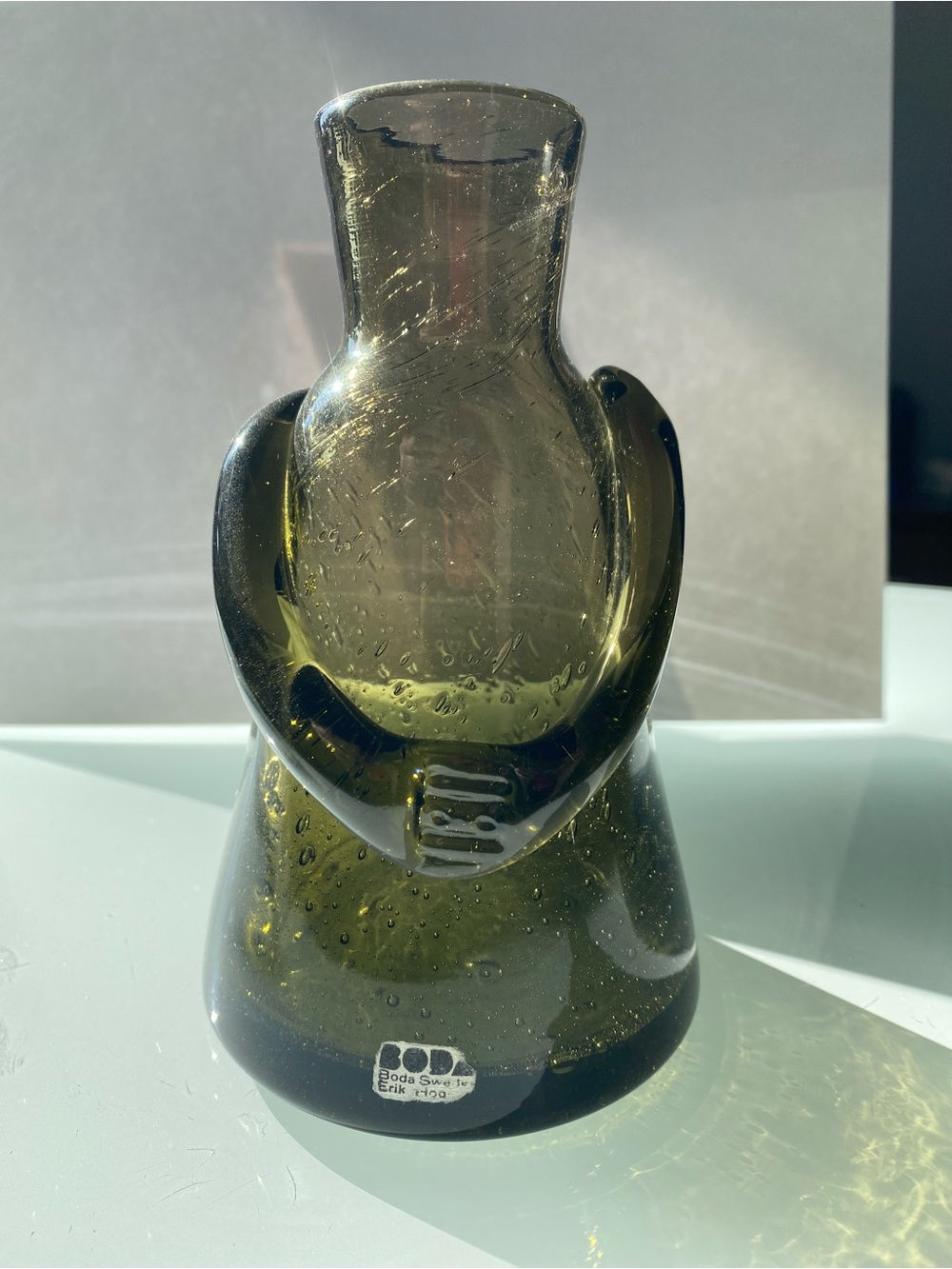Vintage Mid Century Erik Hoglund ‘People’ Bottle for Kosta Boda
